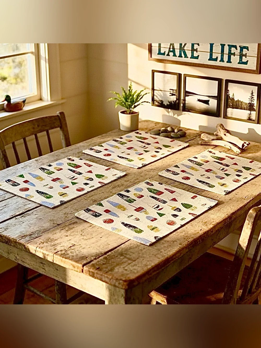 Park Designs Set of 5 Placemats Nautical Buoys Coastal Lake House - Like New